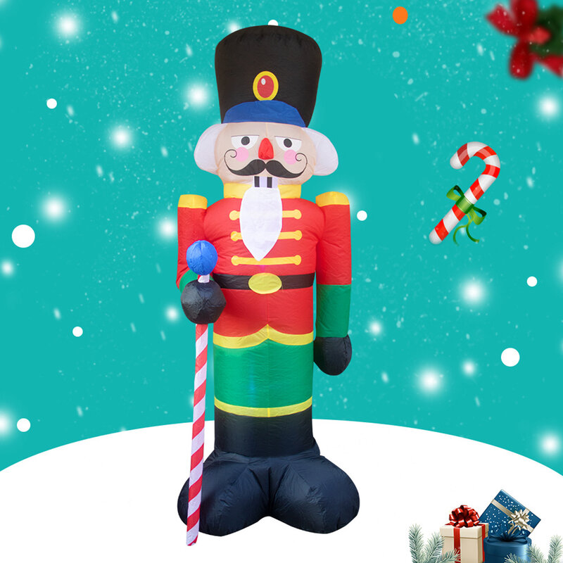 Muñeco inflable gigante de Papá Noel, juguete de 240cm con luz LED, decoración de Navidad para fiesta en casa, jardín al aire libre, Año Nuevo, Navidad