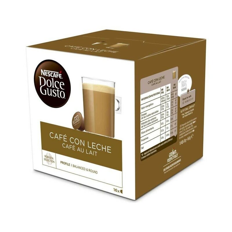 커피 16U 우유 포함. Dolce Gusto. 네스프레소 커피 캡슐. 카페 au lait 16 오리지널 박스 캡슐-Capsularium