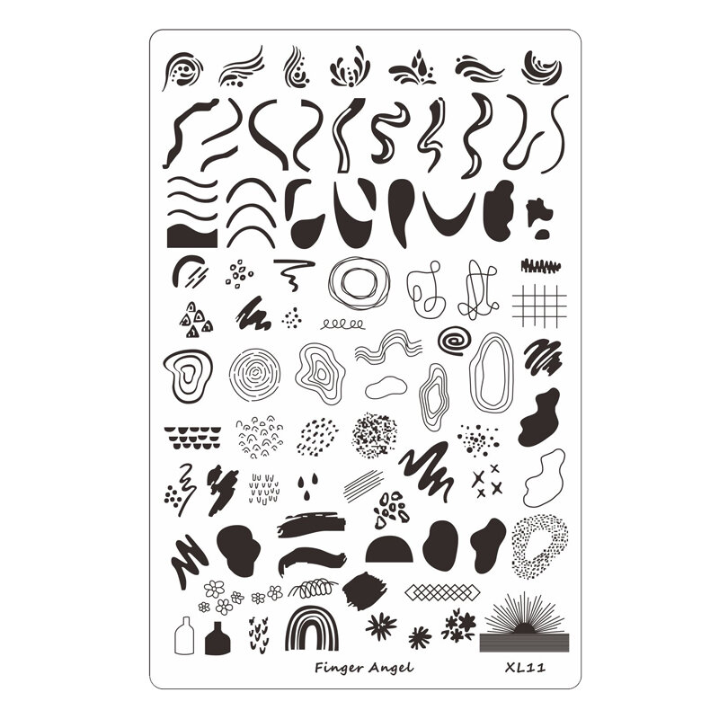 Stamping Template Large Size Plate Series 10 Different Designs Nail Art Image Plate