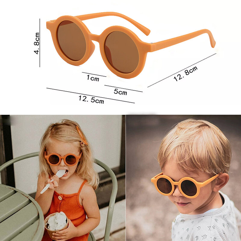 Kacamata Hitam Bulat Fashion Bentuk Beruang Kartun Lucu Anak Laki-laki Perempuan 2021 Kacamata Hitam Vintage Anak-anak Kacamata Anak-anak Klasik Perlindungan UV