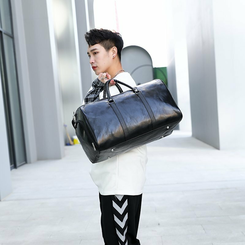 Yilian grande capacidade simples bolsa de viagem 2022 nova moda de couro macio dos homens versátil durável bolsa de ombro à prova dwaterproof água