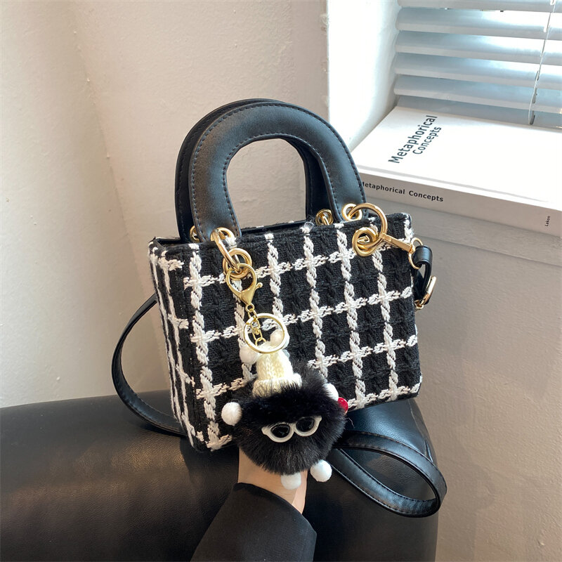 Mini saco quadrado pequeno clássico xadrez mulheres sacos de lã marca luxo bolsa designer bolsa de ombro bolsa embreagem crossbody saco da senhora