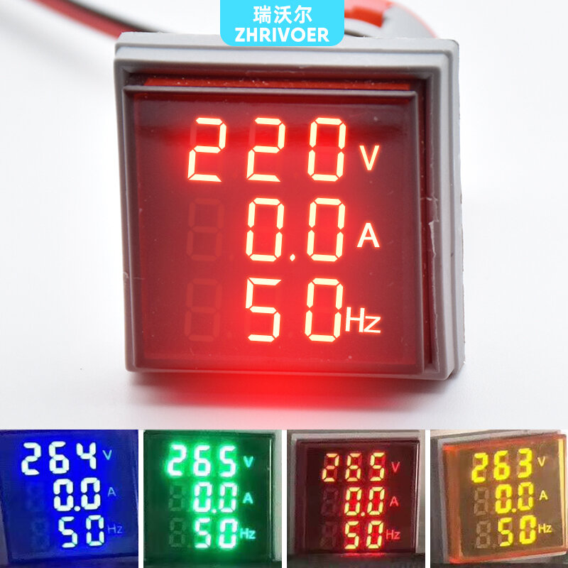 Ba Màn Hình Hiển Thị Kỹ Thuật Số Điện Áp Amperometer 22MM AD16-22DSV Loại AC 60-Mini 500V Điện Áp Đo Vôn Kế LED Chỉ Thị ánh Sáng Đèn