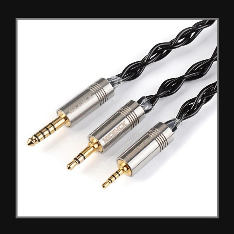 NiceHCK-Cable de actualización de auriculares BlackCat, aleación de cobre y Zinc, HIFI empapado en aceite, 3,5/2,5/4,4mm, MMCX/0,78mm, 2 pines para F1, Dioko, Kai, D13