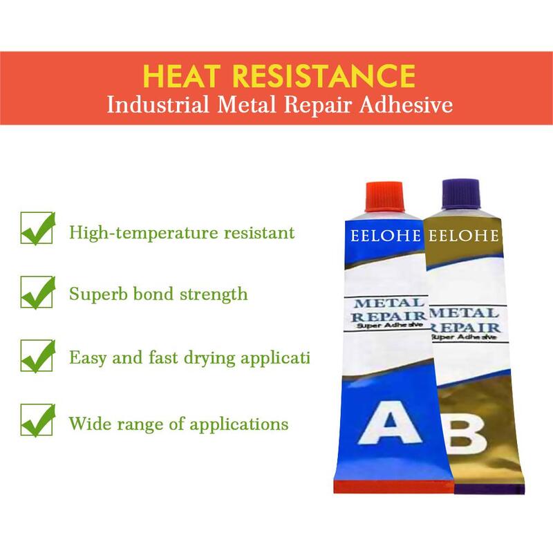 Universal Casting Adhesive 2pcs High Strength Durable Industrial Repair Agent A B Metal Repair Glue Car Accessories
