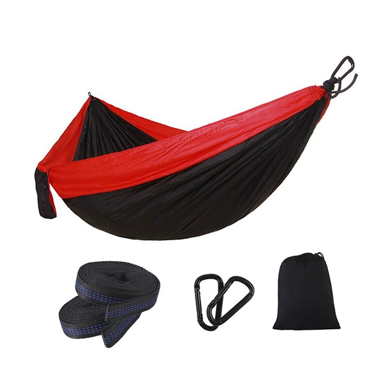 Nova rede de acampamento 270x140cm duplo hammock parachute portátil adequado para mochila, acampamento, viagem, praia, jardim