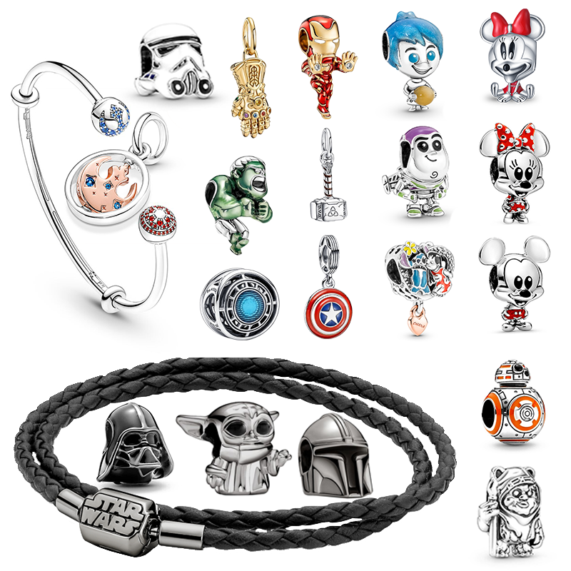 Disney Star 2022 New Wars 925 perak Alliance Lizier beads untuk asli gelang Pandora kalung perhiasan plata de ley Charms
