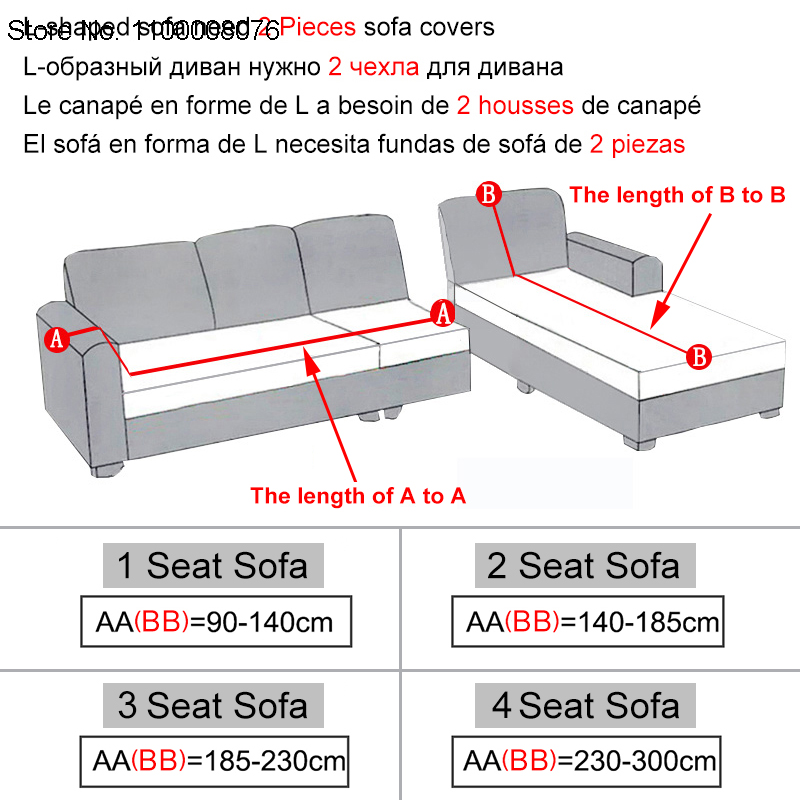 Geometric Elastic Sofa Covers for Living Room Stretch Slipcovers Couch Cover L Shape Need 2pcs Funda de sofá de esquina
