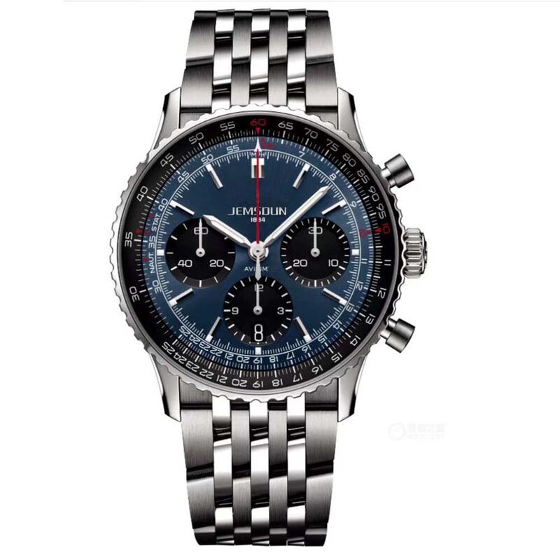 2022 오리지널 브랜드 남성 시계, 클래식 다기능 스테인레스 스틸, 자동 날짜 시계, 비즈니스 크로노 그래프 쿼츠 AAA 시계