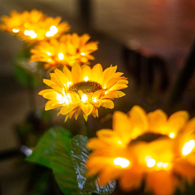 8 قطعة أضواء عباد الشمس الشمسية LED مقاوم للماء عباد الشمس أضواء الحديقة فناء حديقة الديكور مصابيح لإضاءة المناطق المكشوفة لالتصحيح