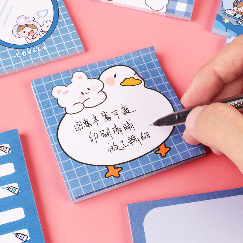 Korean Cute Cartoon Sticky Notes Girl Student Office Plan Notebook Message Stickers Stationery Memo Pads School Supplies Simple