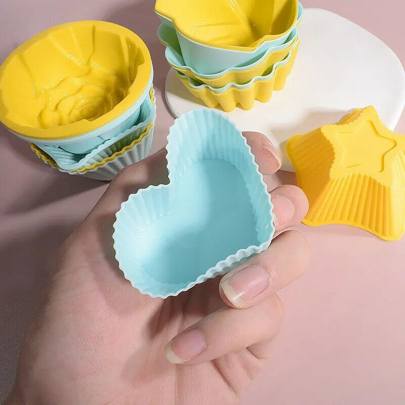 Striped Cake Heart-shaped Pentagram Cup Heart-shaped Butterfly High Temperature Resistant Kitchen Baking Household Silicone Mold