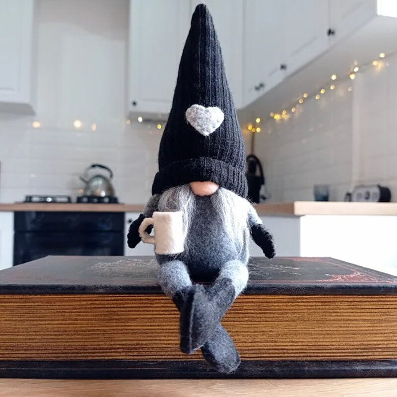 Boneka Gnome Kopi Gnome Kopi Dekorasi Bar Kopi Mewah untuk Rumah Pertanian Dapur Boneka Mewah Dekorasi Natal untuk Rumah