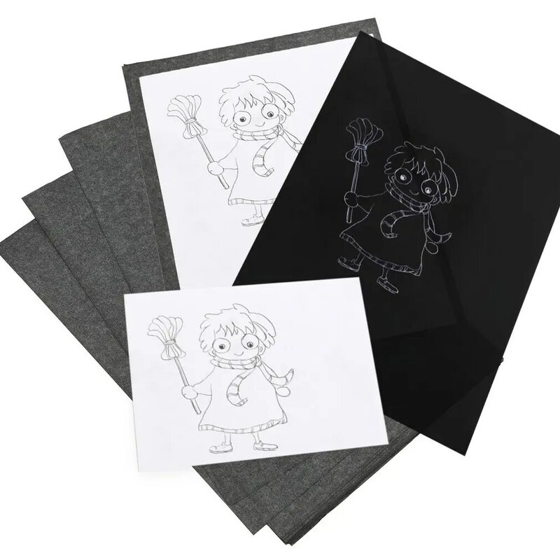 Papier carbone A4 noir en Graphite, 50 pièces, transfert, traçage, peinture, Surfaces d'art réutilisables, papier de copie