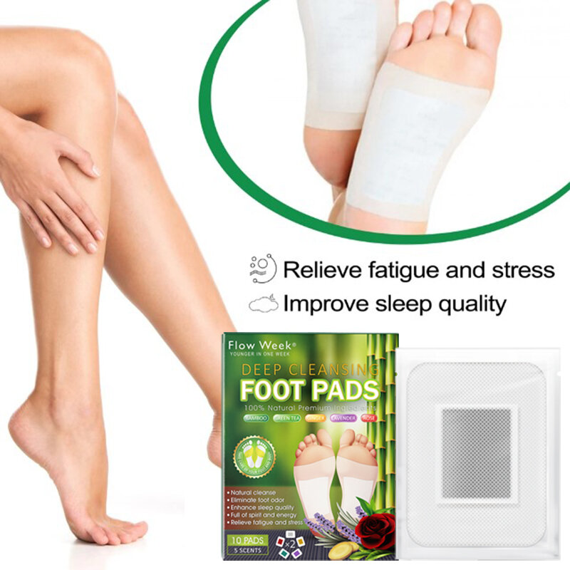 Flow Week Detox Foot Pads: cuscinetti per la pulizia profonda per rimuovere le sostanze tossiche, dormire meglio e alleviare lo Stress elimina l'odore del piede