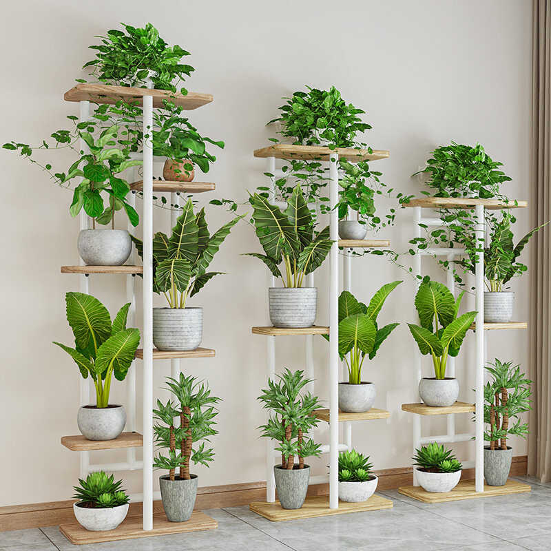 Plant Stand Meerdere Bloempot Houder Planken Planter Rack Organizer Display Voor Indoor Tuin Balkon