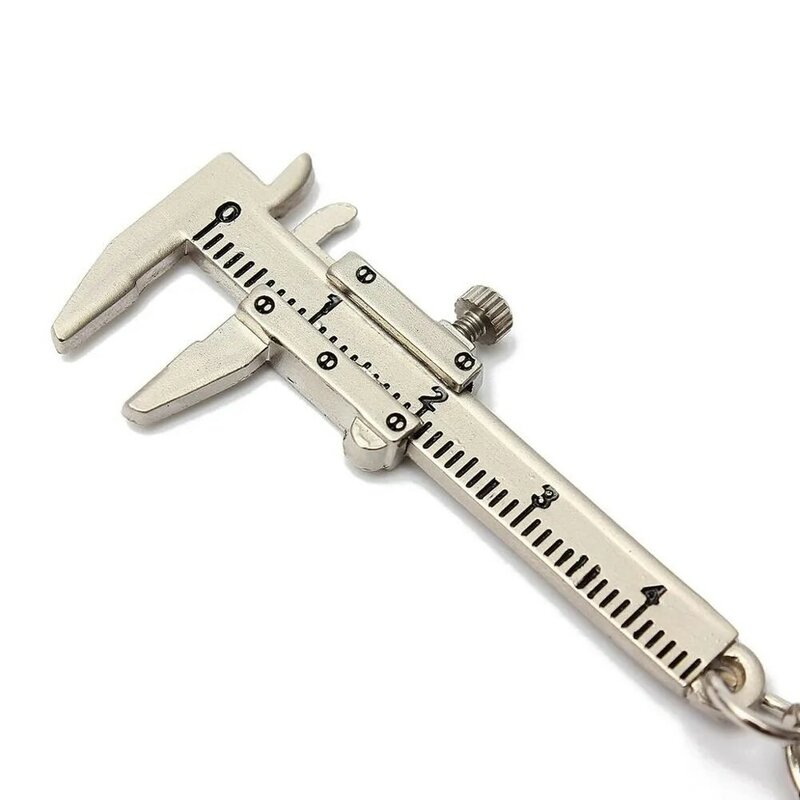 1Piece New Portable Mini Metal Ruler Vernier Caliper Ruler Key Chain Movable Vernier Caliper Ruler Model Keychain