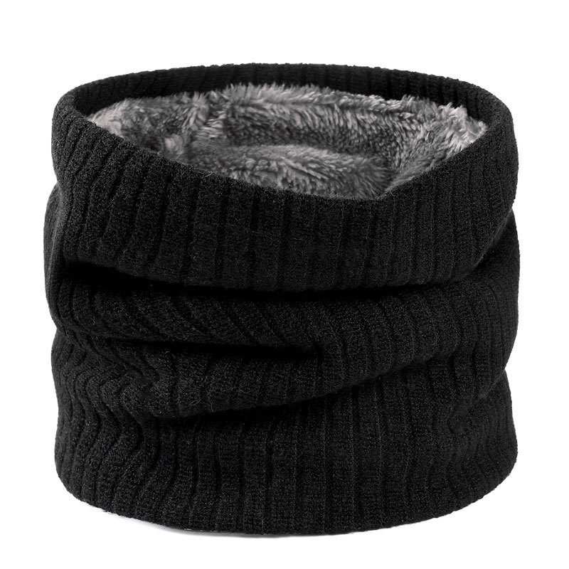 Heißer Winter Schal für Frauen Fleece Ring Bandana Knitting Solid Schal Gestrickt Hals Wärmer Buff Dicke Kaschmir Stirnband Ski Maske