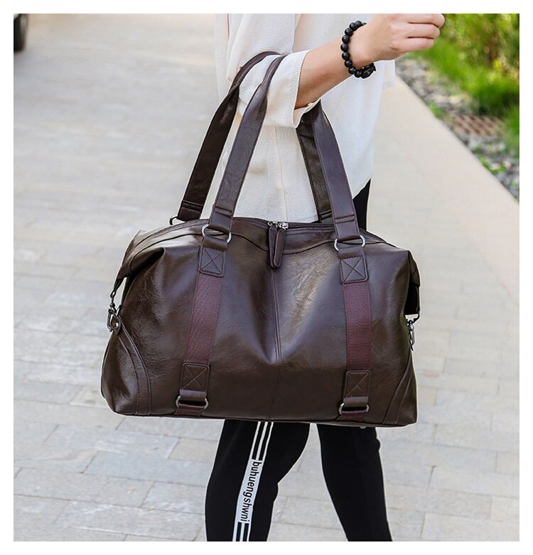 YILIAN Soft leather Travel bag 2022 New fashion casual large capacity tote for men and women sports fitness luggage backpack
