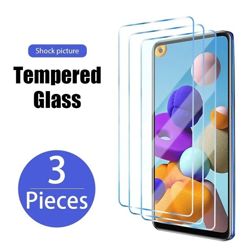 3PCS Tempered Glass for Samsung A72 A12 A51 A52 A71 A31 A70 A22 A21S Screen Protector for Samsung M12 M51 M31 M21 A32 A20 Glass