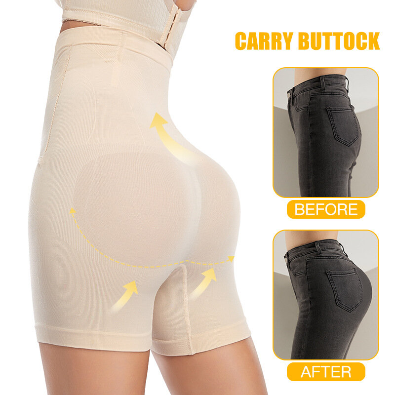 ผู้หญิง Body Shaper Butt Lifter Shapewear ควบคุมกางเกงขาสั้นกางเกงเบาะกางเกงเซ็กซี่ Shapers Hip Enhancer เอวเทรนเนอร์ Zipper Hook