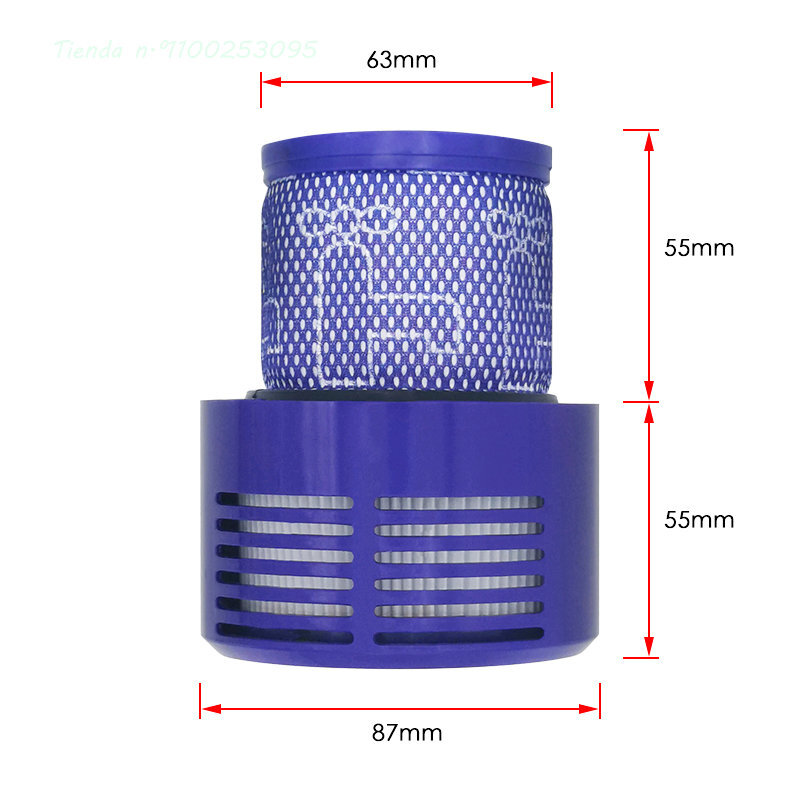 Unidade de filtro grande lavável para dyson v10/sv12 ciclone animal absoluto total limpo aspirador sem fio, filtro de substituição