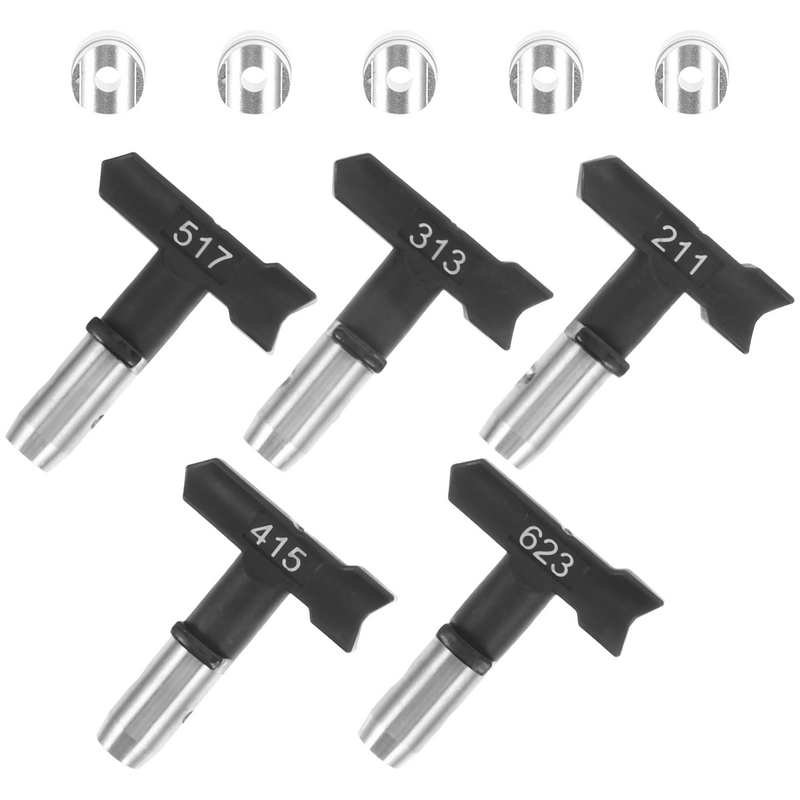 5 Pcs Sprayer Nozzle Airless Paint Attachments Accessories High Pressure Tips Stainless Steel