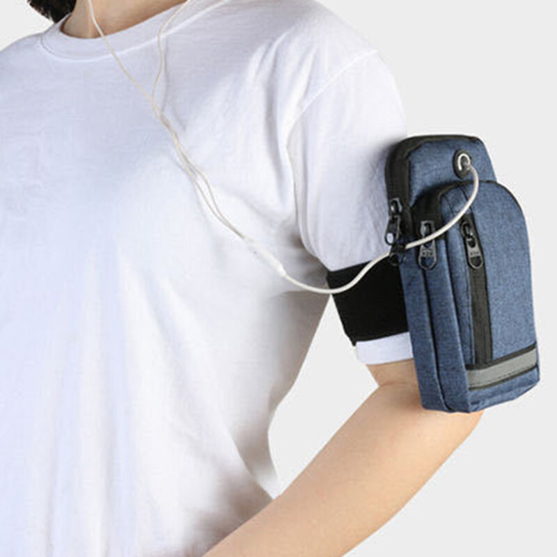 Correndo sacos de braço das mulheres dos homens para o telefone chaves de dinheiro ao ar livre esportes braço pacote saco com fone ouvido buraco estilo simples correndo braço banda