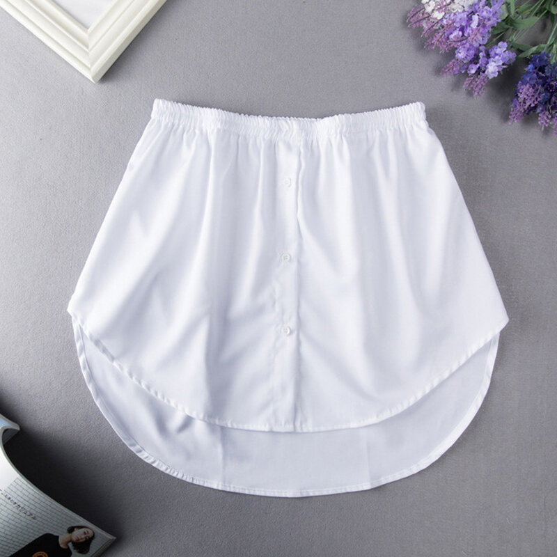 S-3XL Women Fake Shirt Hem Detachable Underskirt  Irregular Skirt Tail Blouse Hem Extender Mini Skirt Layered Inner Layer