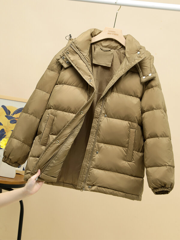 화이트 오리털 캐주얼 다운 재킷 및 코트 여성용, 신제품, 가을 겨울