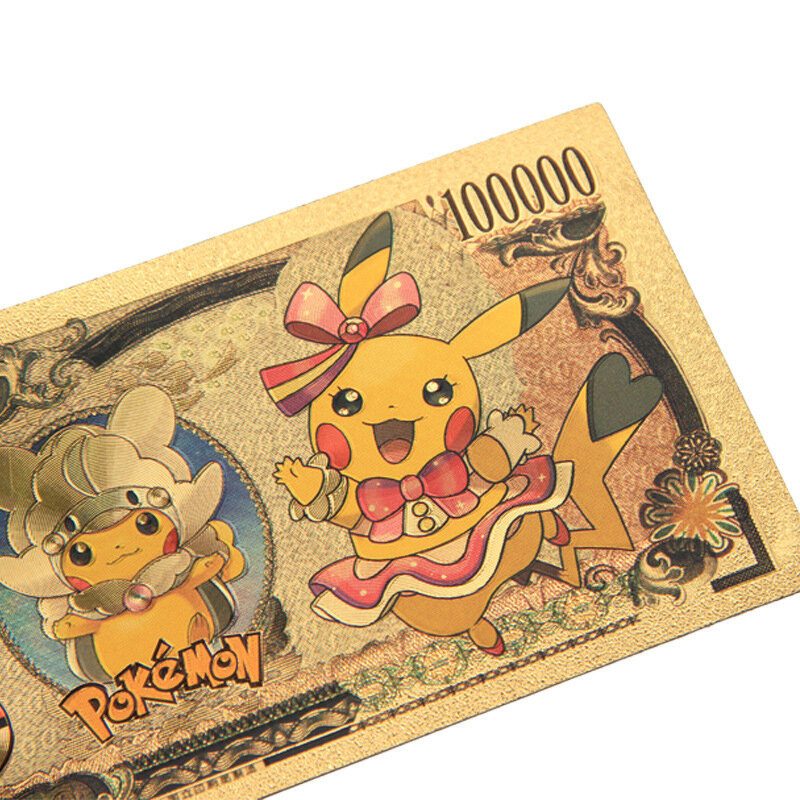 Pokemon manga pikachu ouro cartões de notas comemorativas anime coleção periféricos melhores presentes brinquedos para crianças