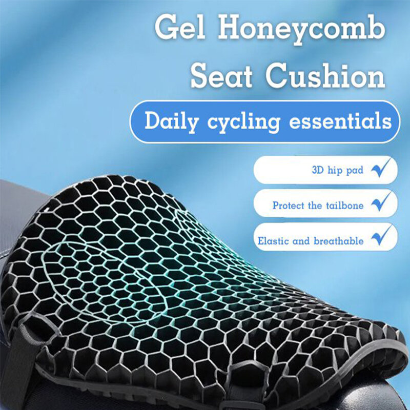 Almofada do assento da motocicleta tela de malha ar conforto favo mel autobike descompressão capa absorção choque alívio pressão almofada