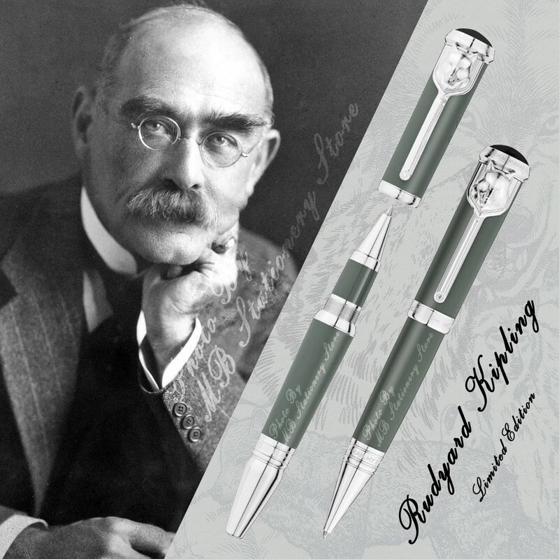 Yamalang alta qualidade escritor rudyard kipling edição limitada assinatura mb rollerball esferográfica caneta com número de série presente superior