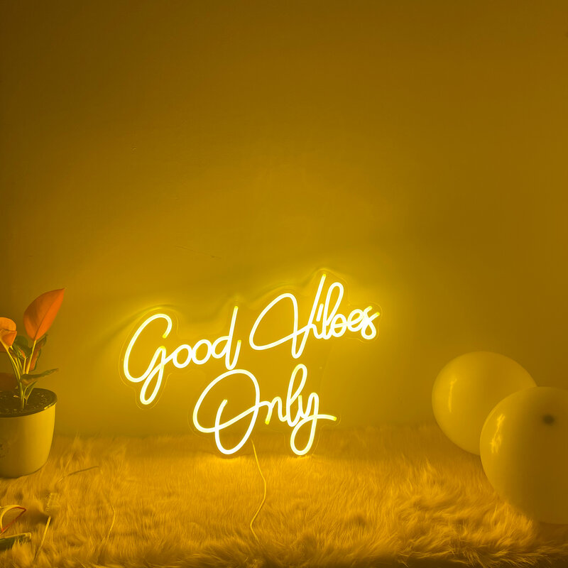 Good vibes Only Custom Flexible Neon Sign LED For Birthday Party Wedding Aesthetic Room Decor Wall Decoration Cold Warm Light