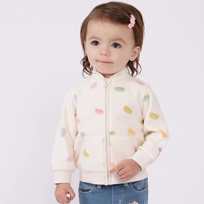 Davebella-子供用のマイクロフリースコート,小さな女の子の服,色とりどりの高品質のコート,カジュアルな服,春と秋
