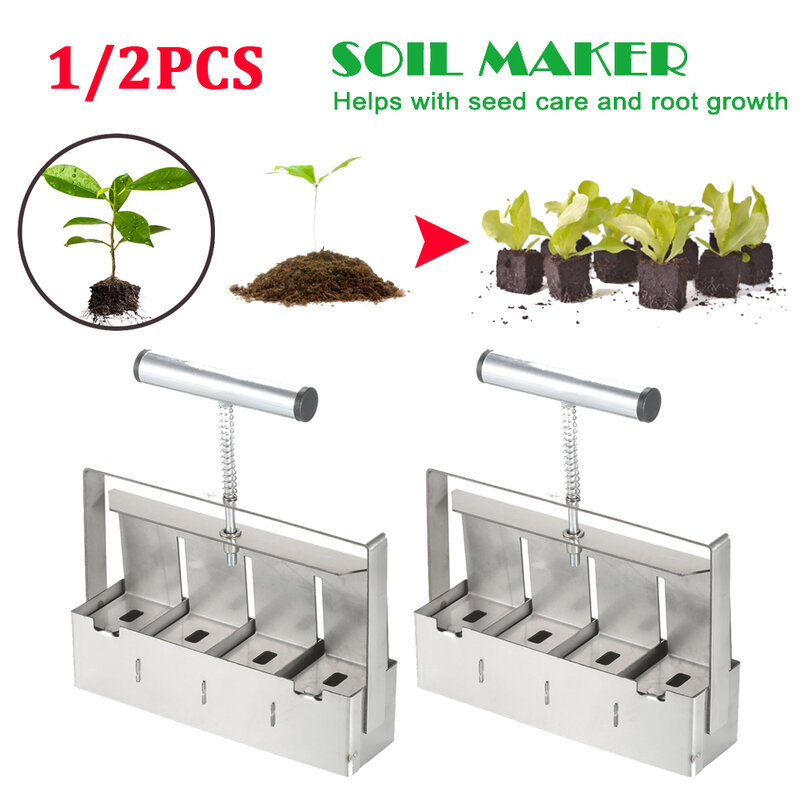 1/2pcs Dibbers Handheld Seedling Soil Blocker 2-Inch Soil Block Maker with Dibbles For Garden Soil Block Maker Garden Supplies