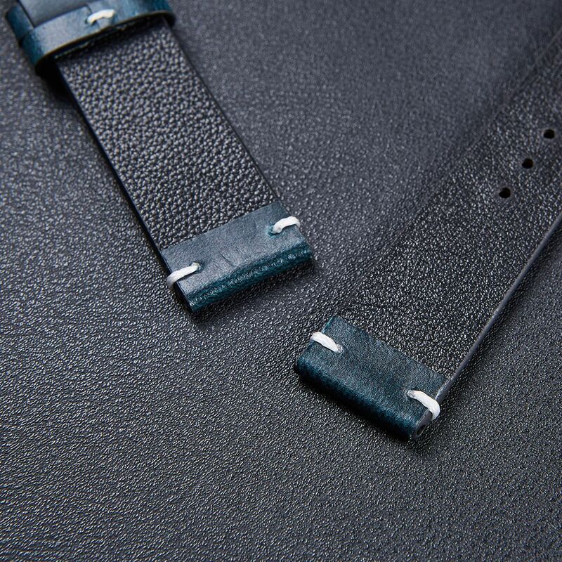 Vintage Leather Watchband Dark Brown Green Distressed Oil Wax Leather Watch Strap  20mm 22mm Quick Release Watch Belt Cowhide