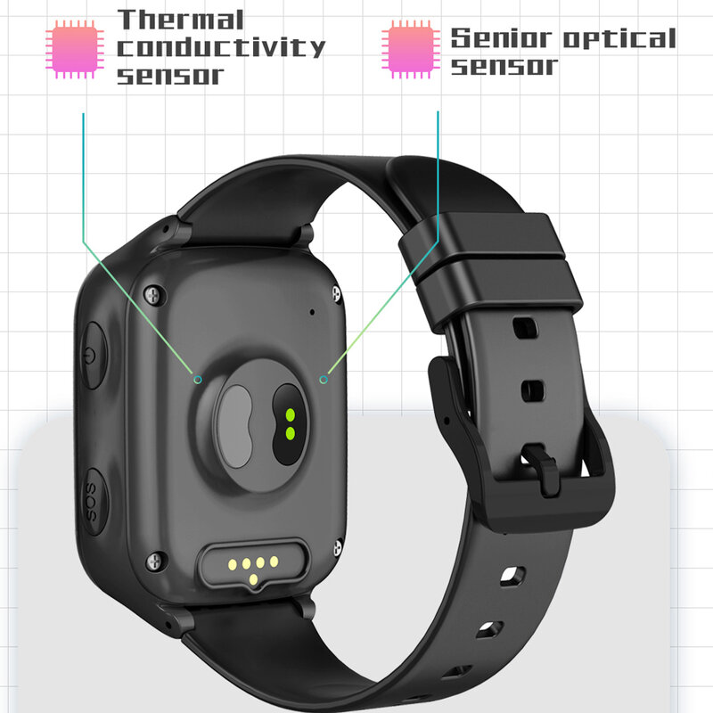 Detecção de queda rastreador de fitness 4g smartwatch gps sos anti-perdido idosos relógio inteligente coração ratetemperature reloj ios android