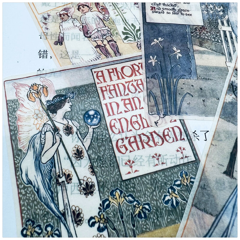 13 قطعة حديقة British البريطانية سجل القصاصات ملصقات غير المرغوب فيه مجلة الإبداعية اليدوية حقيبة ألبوم مذكرات ملصقات الديكور