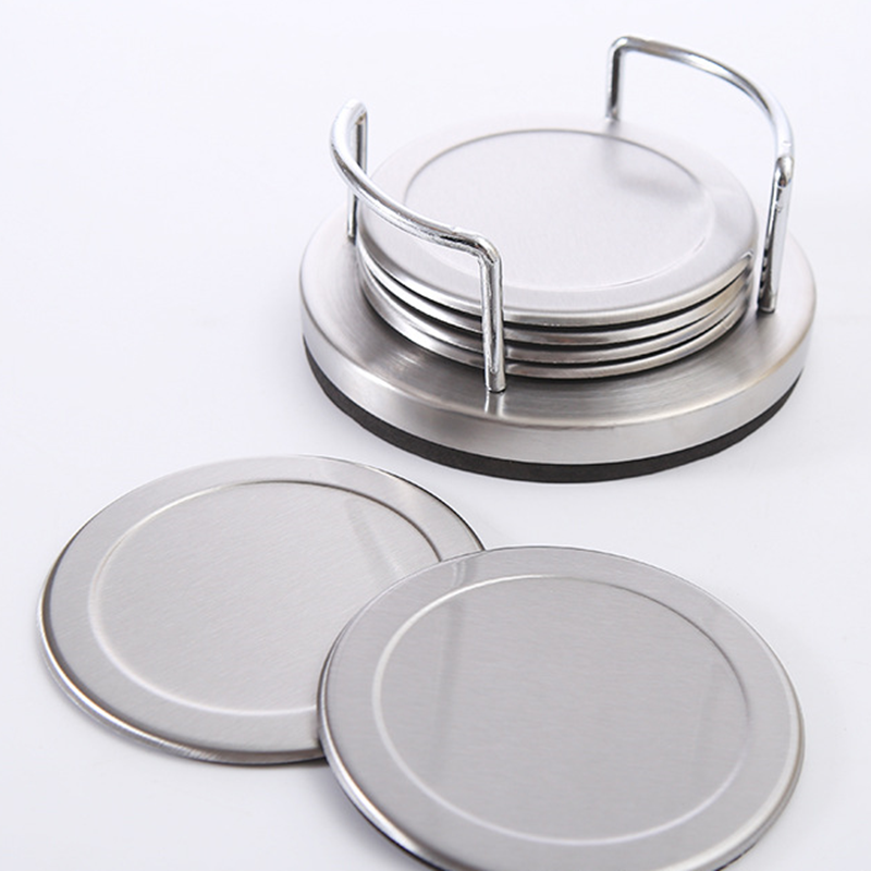 6pcs/set coaster stainless steel posavasos cup coasters drink cups mat holder set  placemats for table onderzetters drinken