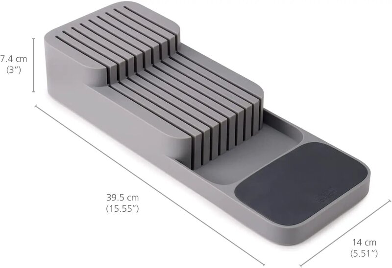 Boîte de rangement de couteaux en plastique, organisateur de tiroir de couteaux en plastique, boîte de rangement de couteaux à plateau séparation tiroir de rangement de couteaux de finition