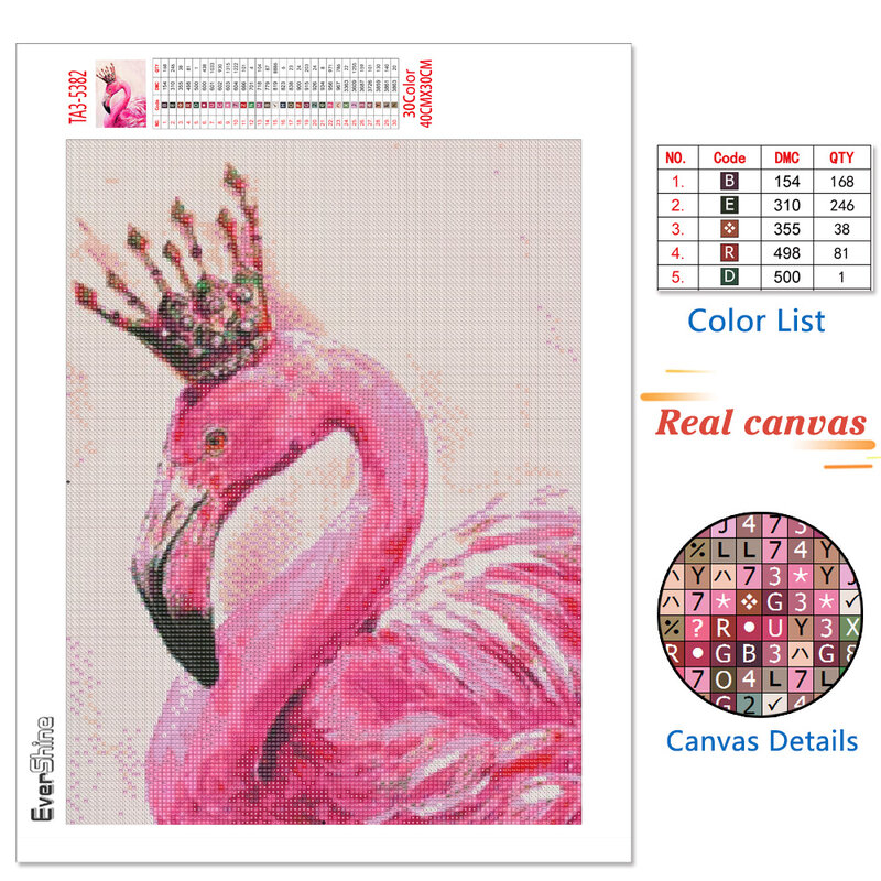 EverShine Алмазная живопись Фламинго вышивка крестиком алмазная мозаика животные картина стразами Алмазная вышивка птицы декор для дома