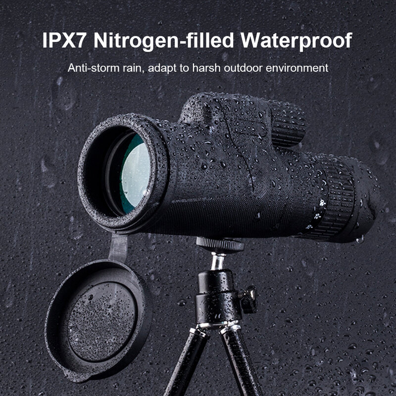 10-30X Monocular Telescope for Smartphone 40X60 Compact Retractable Zoom Waterproof HD ED Monocle Hunting With Tripod Phone Clip