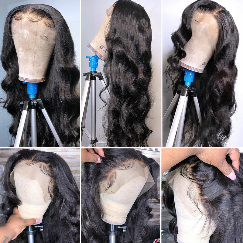 Wig Renda Depan Gelombang Tubuh 30 32 Inci Wig Renda Depan Wig Renda Transparan Wig Rambut Manusia Renda Depan Tanpa Lem untuk Wanita