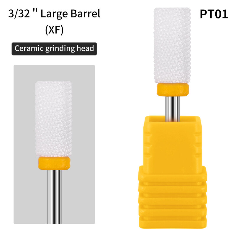 Ceramic Nail Drill Bit 3/32 Inch Milling Cutter for Manicure Machine Accessories Pedicure Nail File Bits for Remove Acrylic Gel