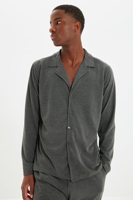 Trendyol-Conjunto de cuello de pico para hombre, ropa masculina de corte Regular, apapijama. THMAW22PT0433