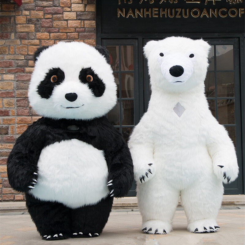 Costume gonfiabile Panda gigante Street divertente orso polare mascotte Costume partito Cosplay peluche bambola Costume mascotte gonfiabile
