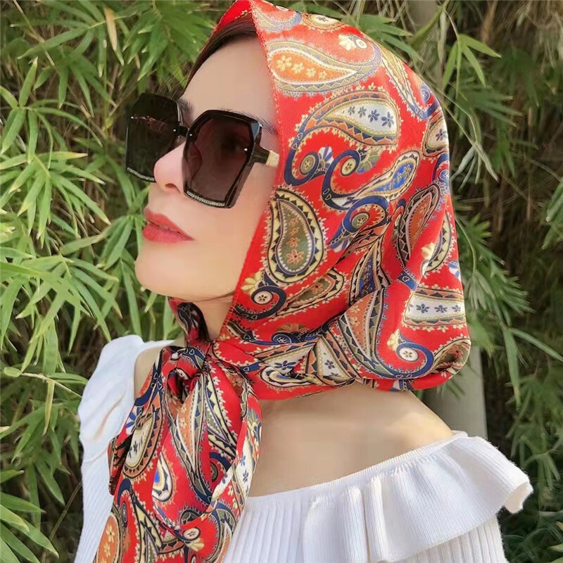 2022 موضة الشيفون قبعة وشاح طباعة بيزلي المرأة الحجاب الحجاب عقال الصيف واقية من الشمس قبعة Majic الأوشحة باندانا جديد