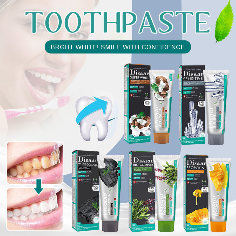 Dentifrice de blanchiment des dents, dissolvant de taches, Protection de la cavité dentaire pour une haleine fraîche et des dents blanches