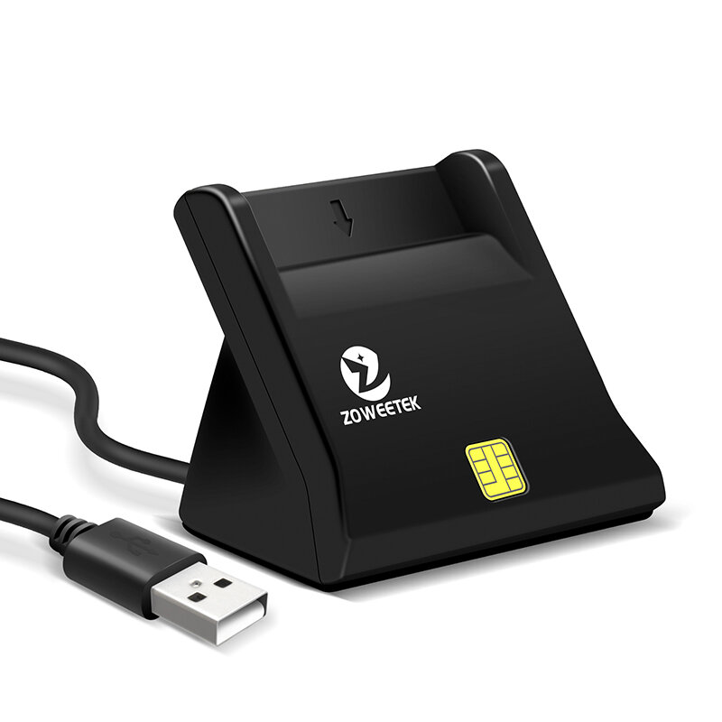 Zoweetek ZW-12026-3 EMV USB 2.0 ISO 7816 ID IC Smart Card Reader untuk Komputer